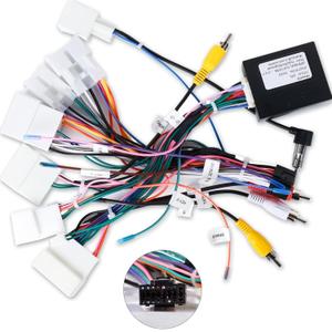 16 PIN Car Radio Stereo Wiring Harnesses with CANBUS - Aftermarket Cable Wire Adapter for Toyota Corolla Camry RAV4 Prado Highlander Sienna, Support JBL/Backup Camera/SWC