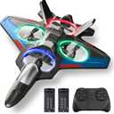 RC Planes for Kids Adults, Foam Remote Control Airplane Jet Helicopter Drone Toys for Kids Adults 8-12 12-16, Remote Control Plane Airplane Toys with Led Lights, 360 Flip Stunt Rotation (Black-2batteries)