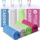 CADONO 4 Pack Cooling Towel (40"x12"), Soft Breathable Chilly Towel, Ice Towel, Microfiber Towel for Yoga, Sport, Running, Workout,Gym, Camping, Fitness, Workout & More Activities(Multicolor)