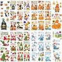 Humyoun 36 Sheets Window Clings Set Festive Stickers for Halloween Thanksgiving Christmas Winter Decor Bat Pumpkin Christmas Tree Elk Snowflake for Glass Windows Home