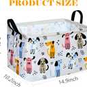 Rectangle Gift Storage Basket Home Shelf Storage Basket Organizer Box Clothes Laundry Hamper Nursery Basket Laundry Basket with Handles (Dog)