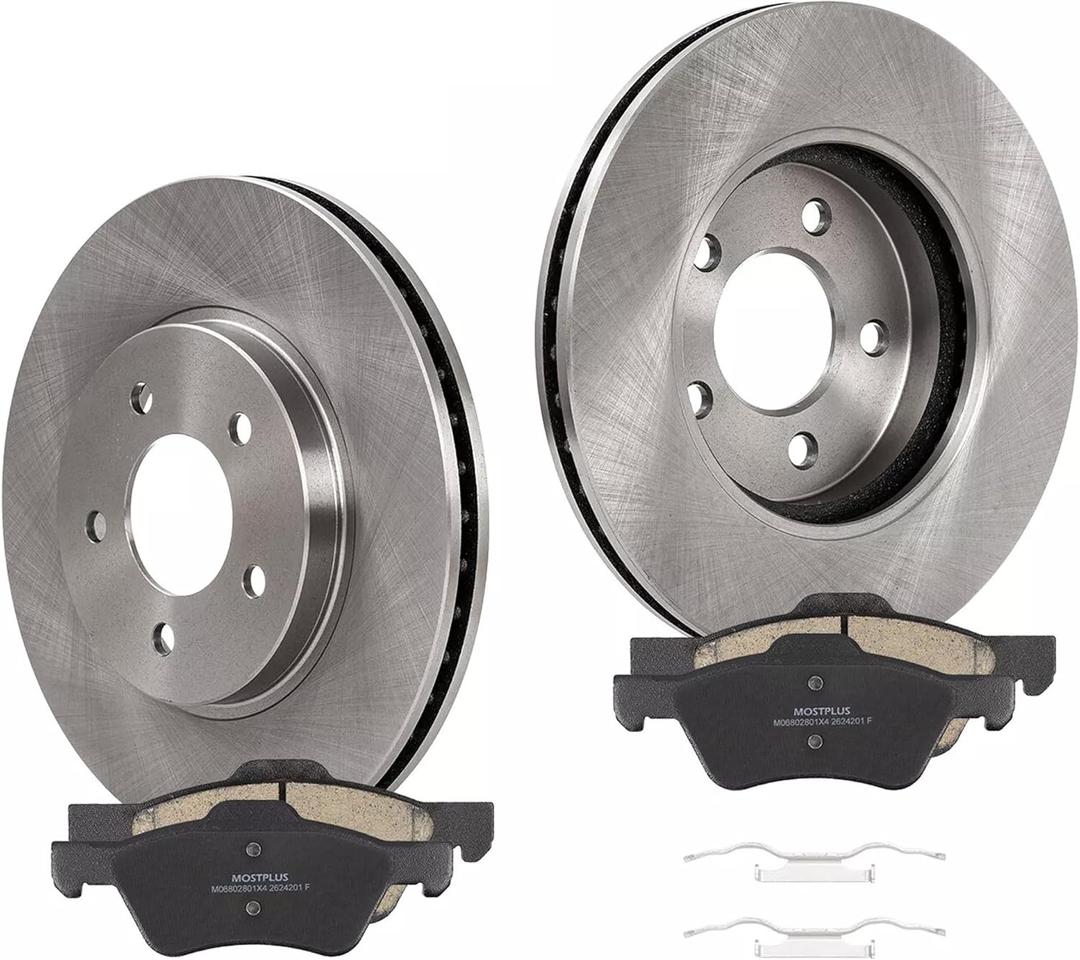 MOSTPLUS 11.92 '' Front Vented Disc Brake Rotors+Ceramic Brake Pad Compatible for 2005-2010 Ford Escape Mazda Tribute Mercury Mariner Brake Rotors Pads Kit