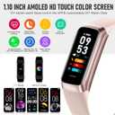 Fitness Tracker, Activity Trackers with 24/7 Heart Rate, Blood Oxygen Blood Pressure Sleep Monitor, Step Counter with 1.1" AMOLED Touch Color Screen, Calorie Pedometer Health Smart Watch for Women Men