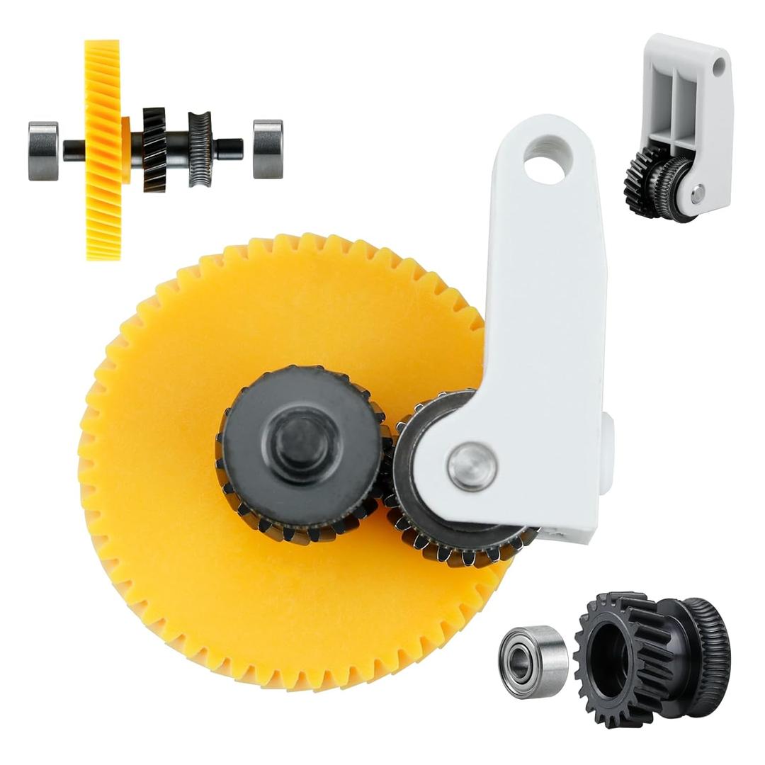Upgraded All Metal Hotend p1s Extruder Helical Gear Handle kit, High End Silicone Injection Moulded Handle Assembly Direct Drive Hardened Steel Extruder Gear for Bambulab X1X1C P1 P1P Model 3D Printer