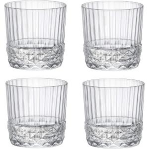 Bormioli Rocco America '20s 10.125 oz. Rocks Drink Drinking Glasses, Clear, Set of 4