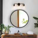 KSANA Modern Bathroom Vanity Lights, 3-Light Vanity Light Over Mirror Farmhouse 22" Black Bathroom Light Fixtures with Clear Glass Shade for Bedroom, Hallway, and Entryway