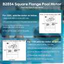 B2854 Pool Pump Motor,1.5HP Pool Pump Motor, 3450 RPM, 56Y Frame,115V/230V PSC Motor w/1.1 Service Factor,Compatible with Century, Smith & Major Pool/SPA Systems,Square Flange Pool Motor