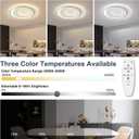 Modern Sliver LED Ceiling Light with Remote, 18.1" Flush Mount Ceiling Light, Dimmable 3000K-6000K with Night Light Mode, Ceiling Lamp for Living Room, Bedroom, Kitchen, Hallway & Entryway