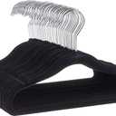 Kids Velvet, Non-Slip Clothes Hangers for Infant and Toddler, 11.6 in (for baby clothes), Pack of 50, Black