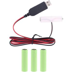 T-HOT AA Battery Eliminator Power Supply Adapter, 1m USB Power Supply Cable,1.5V - 6V, 4 Types for Choose, Replace 1 to 4pcs AA Battery