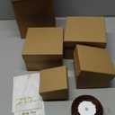 Marspark 4 Pcs Christmas Nesting Gift Boxes with Lids Stackable Square Nested Boxes Set with Ribbon Large to Small Size Prank Annoying Nested Gift Wrapping for Valentine Weddings Birthday (Kraft)