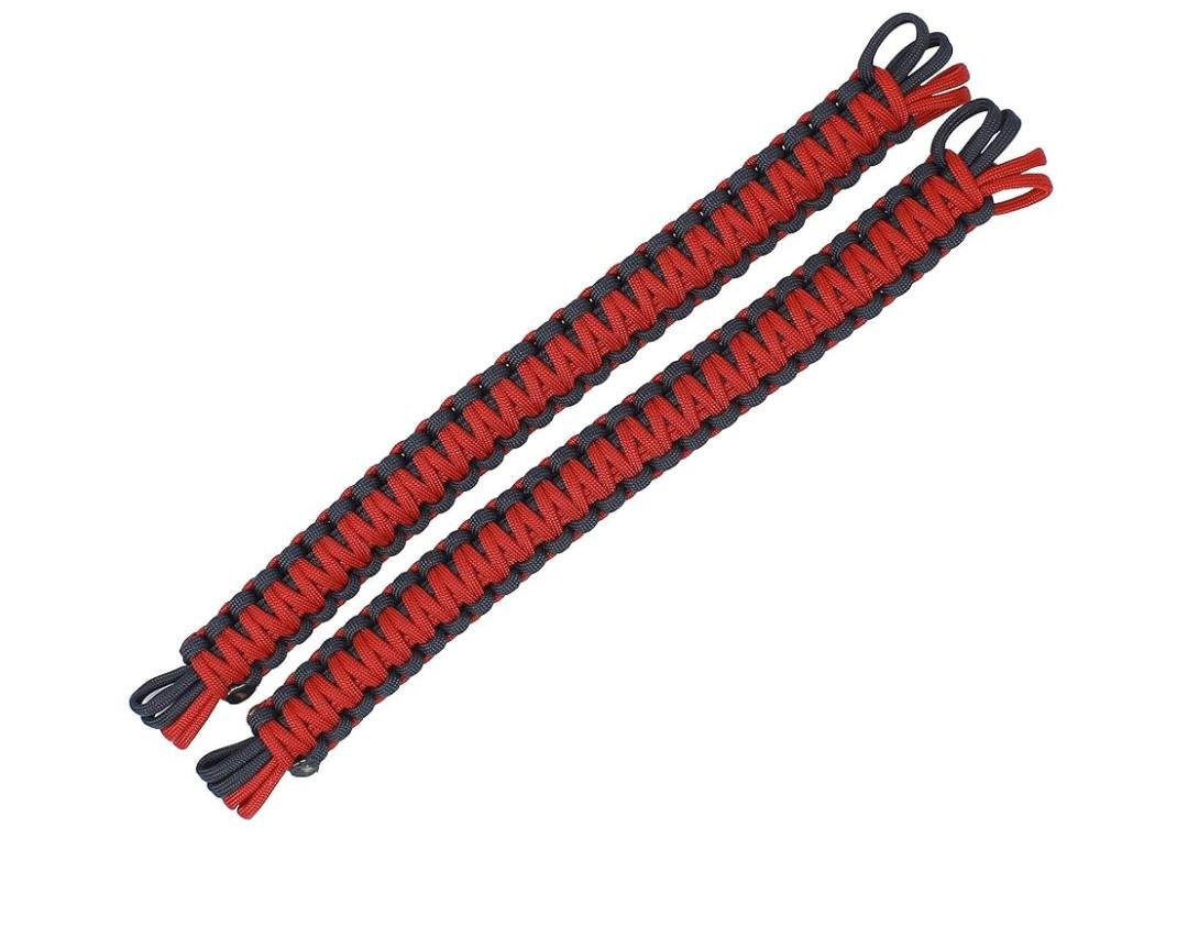 BubbasGarageTv - Universal Paracord Headrest Grab Handles (Red)