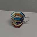 Handmade Painted Book Coffee Mug, 7 oz Glass Cup, Stacked Books Design with Colored Handle, Gift for Readers and Book Lovers (Transparent Handle#A, Small) (14 Ounces)