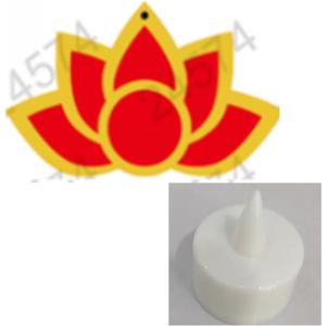 Bucherry 6 Pcs Diwali Lotus Decoration Lotus Flower Candle Holder with Led Candles Wood Flower Traditional Indian Decor for Diwali Puja Home Outdoor Party Decoration(Red)