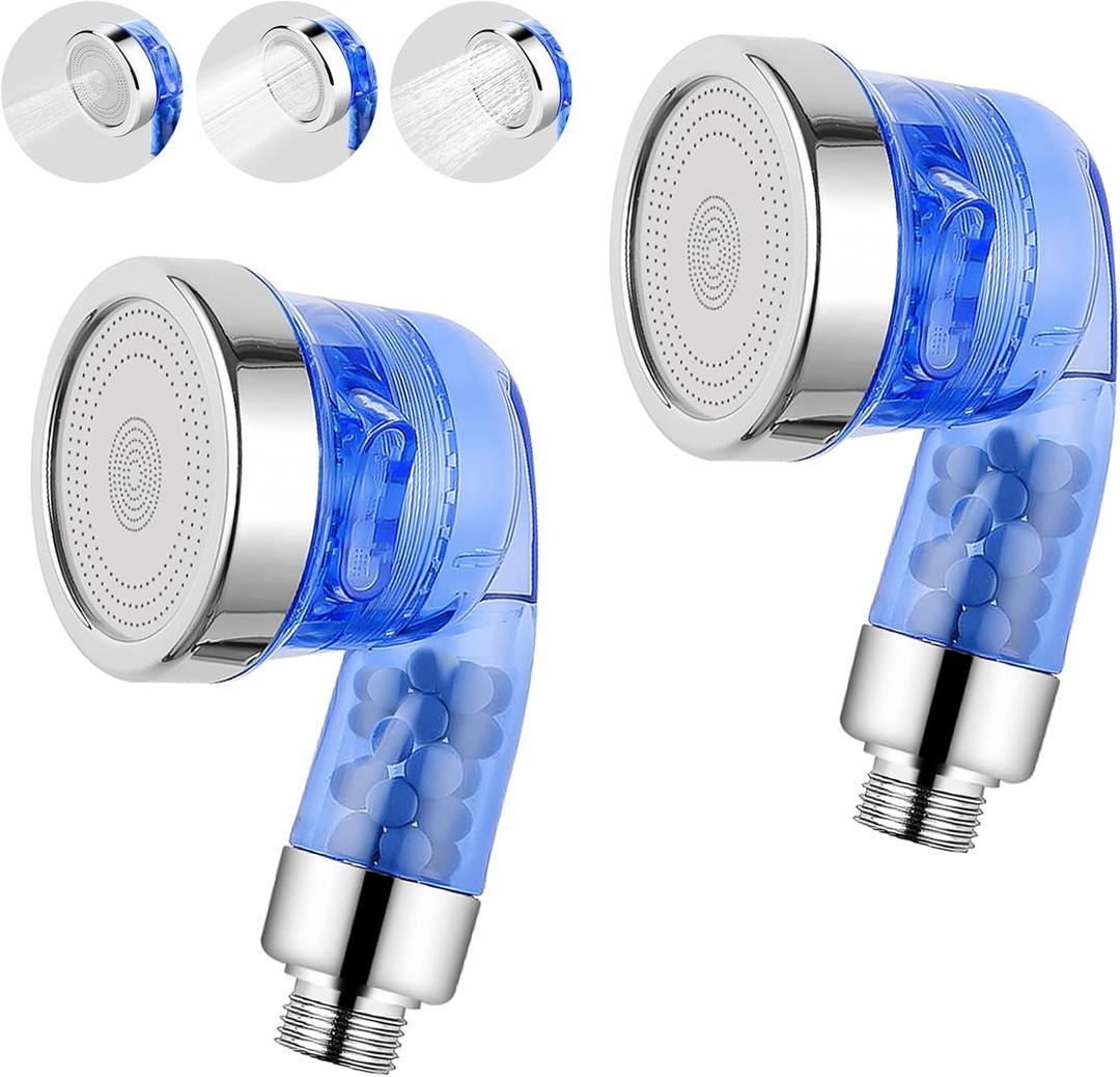 Blue Shampoo Bowl Sprayer Head with Filter, 2PCS Sprayer Head for Portable Salon Sink, 3 Sprayer Modes and High Pressure