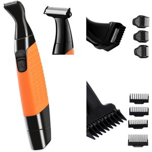 Men Pubic Hair Trimmer,Male Intimate Part Clipper,Wet Dry Groin Razor,Electric Body Hair Removal,Face Beard and Mustache Style Shaver,Portable Bald Detail Head Shaver,Man Grooming Kit