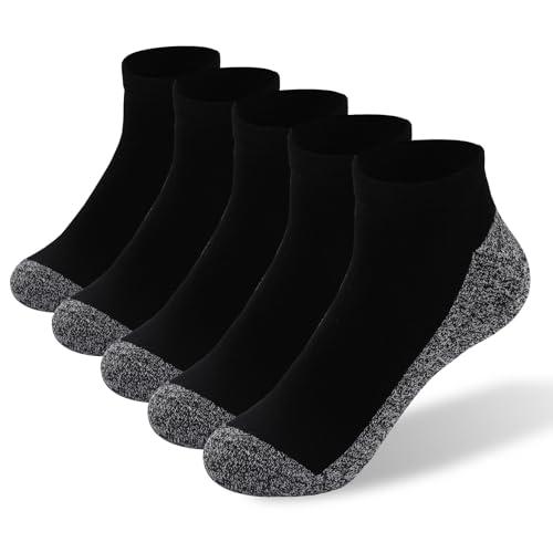 Kodal Copper Infused Ankle Socks for Men Women Youth with Cushion - Moisture-Wicking, Odor Control, Breathable for Sweaty Feet- Everyday, Work, School, Casual