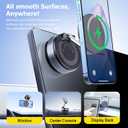 Magnetic Phone Holder for Car, Magsafe Car Mount with Nano Gel Suction Cup for Dashboard & Windshield, Compatible with iPhone 12/13/14/15/16/17 Series, Including Pro & Pro Max Models (Gray)