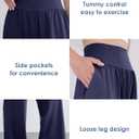 ESOFT Women's Wide Leg Yoga Pants Sweatpants High Waisted Lounge Palazzo with Pockets Comfy Flowy Pants Petite/Regular/Tall (Blue, XL)