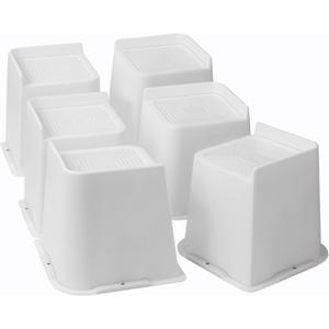 Bed Risers 1 inch, 2 inch, 3 inch, 4 inch, 6 inch, 8 inch Heavy Duty, Oversized Furniture Riser for Couch Sofa Table Chair Leg Frame Dorm, Support up to 6000 Lbs (White 6 Pack, 4 inch)