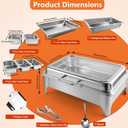 Electric Chafing Dish Buffet Set, Adjustable Temperature Electric Chafing Dishes for Buffet, Parties & Catering, Professional Electric Chafing Dish with Glass Lid
