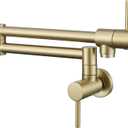 Brushed Gold Faucet for Wash Basin, TRJIKAG Wash Basin Faucets Multi-Function Swing-Arm Filler Folding Commercial Brass Wash Basin Faucet with Two Handles & Joint Swing Arms for Wash Area