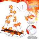 Set of 2 Fall Wall Decor Floating Wall Shelves with Maple Leaf Light String Thanksgiving Fall Leaf Garland Lights Hanging Shelf for Autumn Thanksgiving Home Living Room Bedroom Decoration