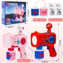 Bubble Gun for Kids, 2 Pack Bubble Machine, Outdoor Summer Toys for Kids 3-8, Toddler Blaster with Powerful Motor, Light-Up Blower for Backyard, Beach, Pool, and Birthday
