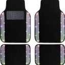 NBTEPEM Multicolor Bling Car Floor Mats Full Set, Universal Fit Most Cars,SUV, Trucks, 4 pcs Sparkle Glitter Diamond Carpet for Women Girls with Anti-Slip Pad (Colorful Diamond)