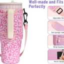 DLOCCOLD Water Bottle Carrier Bag with Phone Pocket for 40 oz Tumbler, Water Bottle Holder with Adjustable Shoulder & Handheld Strap, Carrier Sling Bag for Water Bottle Walking Camping Travelling (Garden Sketch)