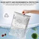 EMESAK Reusable Aluminum Foil Sealable Storage Bags, Leak Proof Stand Up Freezer Bags With Zipper Lock Label for Food Preservation Vegetables Fruit,Meat,Snacks,Bread,Seafood (30PCS, Medium) (Grey-large-30)