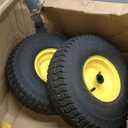 15x6.00-6nhs Lawn Mower Tires (2 Pack),Replacement Riding Lawn Mower Front Tires - With 3" Centered Hub and 3/4" Bushings,Extra 5/8" Bushings(Yellow)