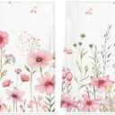 TAJWE Spring Kitchen Towels 18x26 Inch Set of 2 Pink Floral Flowers Dish Towels Farmhouse Summer Holiday Hand Cloths for Home Decoration