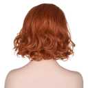 Morvally Women 13" Short Wavy Ginger Orange Wig for Cosplay Costume Halloween Party