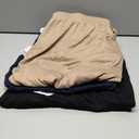 Huukeay 3 Pack Women's Capri Sweatpants Cozy Wide Legs Cropped Capri with Pockets Lounge Jogger Pants Workout Yoga Solid (XL)- Black, Navy Blue, Apricot