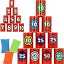 JOYIN 13 Pcs Carnival Party Bean Bag Toss Game, Sturdy Knockdown Can, Birthday Easter Party, Family, Best Outdoor and Indoor Games, Easter Egg Hunt for Classroom Gifts (Number Style)