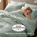 Bedsure Cotton Duvet Cover King - 100% Cotton Waffle Weave Sage Green Duvet Cover King Size, PureWoven Breathable Bedding Set for All Season, 3 Pieces, 104"x90"