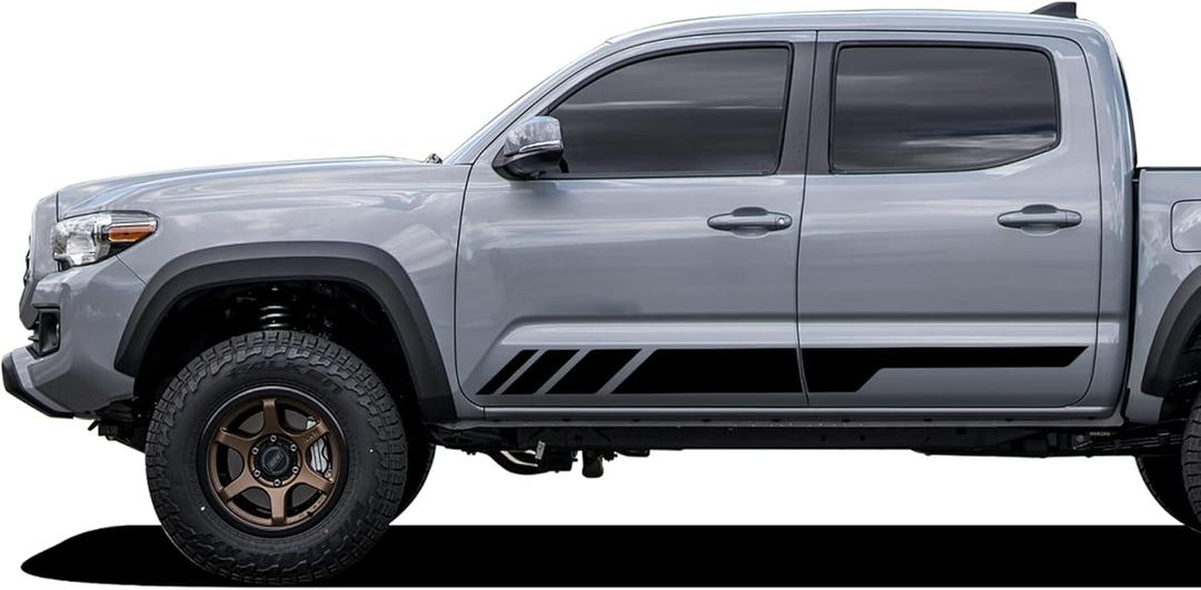 BubblesDesigns 2X Side Door Stripes Decal Sticker Compatible with Toyota Tacoma 2004 - Present (17B)