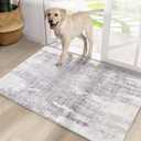 Door Mat, Front Indoor Door Mat Faux Wool Non-Slip Entryway Rug Absorbent Abstract Throw Rug for Indoor Entrance Hallway Laundry Room, High Traffic Areas, 24X36 Inches, Gray Washable