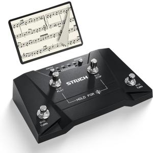 STRICH Wireless Page Turning Pedal 3.0 for Rock Musician, Compatible with Windows, Android, macOS HarmonyOS, with Type-C Charging Port, Supports for Tablets and Computers, Non-silent Pedal, SPT-30