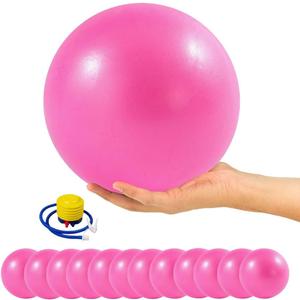 9 Inch Exercise Pilates Ball Mini Exercise Barre Ball for Yoga,Stability Exercise Training Gym Anti Burst and Slip Resistant Balls Physical Therapy Improves Balance, Core Strength (12Pack-Pink)