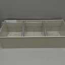 Akro-Mils TiltView Plastic Storage Cabinet with 3 Tilt Out Bins, Horizontal Plastic Parts Organizer, Teacher Toolbox, and Office Supply Organizer, 23-5/8" W x 9-7/16" H x 7-7/8" D, Stone