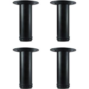QLLY 6 inch Adjustable Metal Furniture Legs, Replacement Leg for Sofa Couch Chair Ottoman Cabinet, Set of 4 (Black)