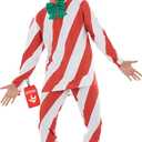fun shack Candy Cane Costume for Men, Christmas Candy Outfit, Holiday Costume for Adult Men, Festive Dress Up (Medium, Red)