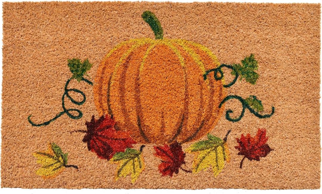 Calloway Mills 121981729 Nature's Bounty Doormat, 17" x 29", Multicolor | Outdoor Coir, Non Slip Vinyl Backing,Fall Front Door Mat,
