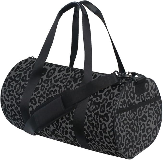ALAZA Dark Gray Leopard Cheetah Print Sports Gym bag Gym duffle bag Duffle Bag Sport bag for Men Women Durable Handle Luggage Bag(227vb0b) OneSize