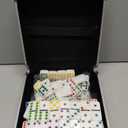 Dominoes Sets with Mexican Train for Adult,Domino Tile Board Game with Hub for Kids Family,Double 12 Classic Board Games with Aluminum Carry Case(Dots)