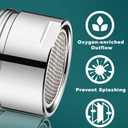 Bathroom Faucet Aerator 15/16 In Male Thread Chrome Solid Brass, Bathroom Sink Aerator for Sink Faucet Aerators M24 with Gasket