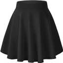 Urban CoCo Women's Basic Versatile Stretchy Flared Casual Mini Skater Skirt (XX-Large, Black)