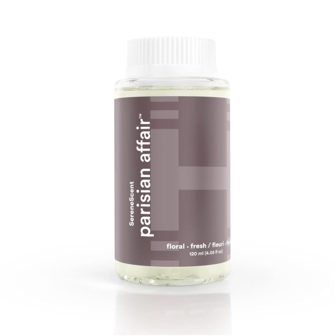 Homedics SereneScent Waterless Diffuser Oil Refill  Parisian Affair (120ml). Clean, Safe, Elegant & Sophisticated Home Fragrance. Compatible with SereneScent Diffusers. Easy Twist Plug & Play. (4 Fl Oz (Pack of 1))